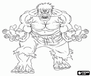Hulk, a superhero coloring page
