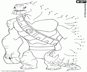 Humungousaur, dot to dot coloring page