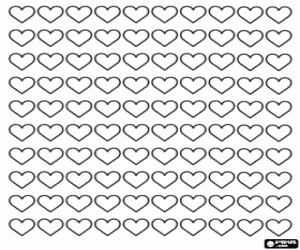 A hundred hearts for Valentine's Day coloring page