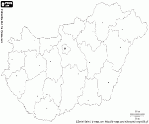 Hungary map coloring page