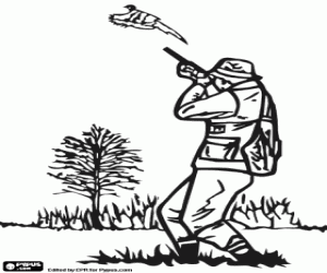 A hunter of partridges coloring page
