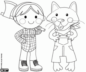 The Hunter and the Wolf coloring page