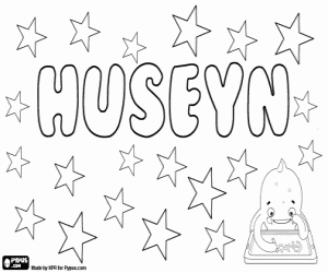 Huseyn, Arabic name coloring page
