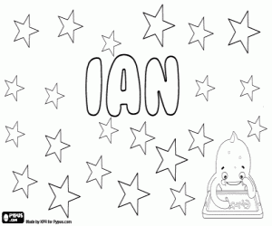 Ian, Scottish name for man coloring page