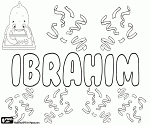 Ibrahim, Arabic name for boy coloring page