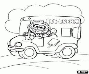 Ice creams and Baby Animal coloring page