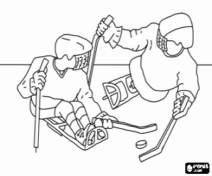 Ice hockey for the disabled coloring page