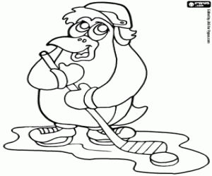Ice hockey coloring page