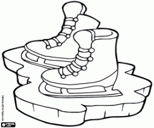 Ice skates coloring page