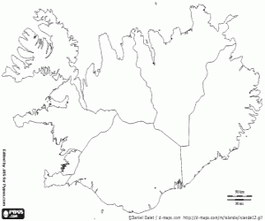 Iceland map coloring page