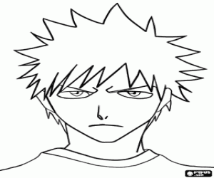 Ichigo, protagonist of Bleach coloring page