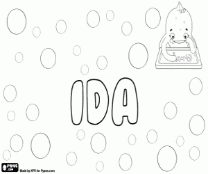 Ida, female name coloring page