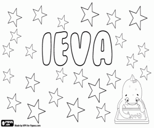 Ieva, latvian and lithuanian name coloring page