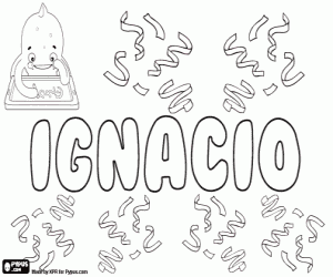 Ignacio, male name coloring page