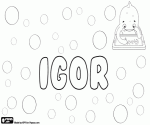 Igor, russian and slavic name coloring page