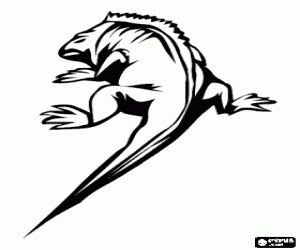 Iguana coloring page
