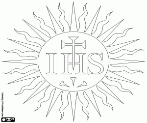 IHS, monogram of Jesus Christ coloring page
