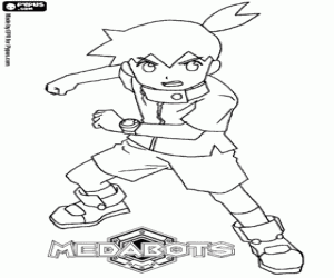 Ikki, main character in Medabots coloring page