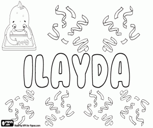 Ilayda, feminine name coloring page
