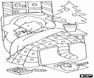 The illusion of Christmas night coloring page