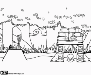 Image of the videogame Angry Birds coloring page