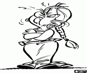 Impedimenta,woman of Gaulish village coloring page