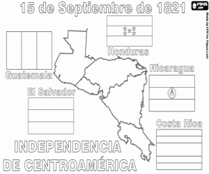 Independence of Central America coloring page