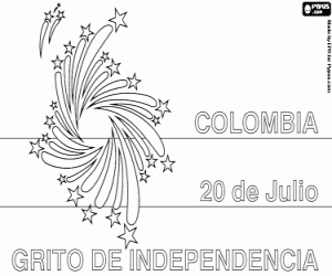 The independence of Colombia coloring page