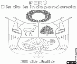 The independence of Peru coloring page