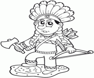 Indian chief coloring page