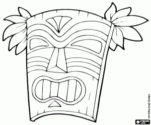 Indigenous African mask coloring page