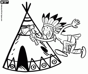 Indigenous peoples of North America coloring page