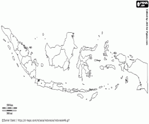 Indonesia map coloring page