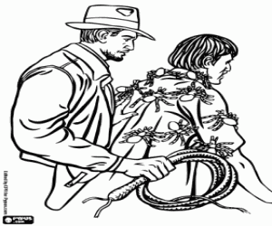 Indy and the tarantulas of a Hovito coloring page