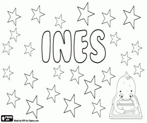 Ines, name in many languages coloring page
