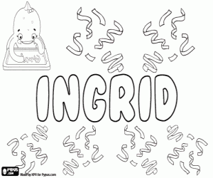 Ingrid, Scandinavian name coloring page