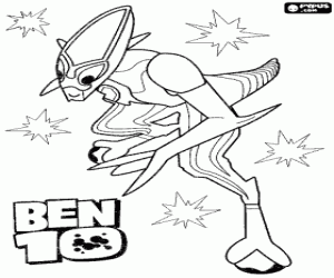 Initial alien of Omnitrix, XLR8 coloring page