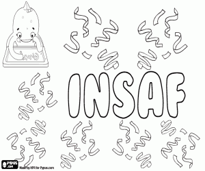 Insaf, unisex name coloring page