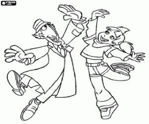 Inspector Gadget and his niece coloring page