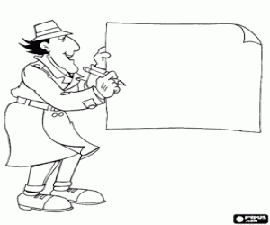 Inspector Gadget, paper and pencil coloring page