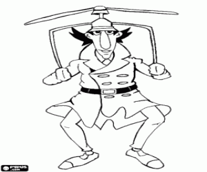Inspector Gadget and the propeller coloring page