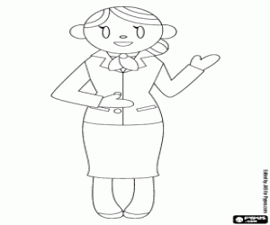 The instructions of the stewardess coloring page