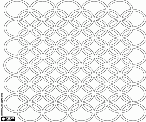 Interlaced rings, pattern coloring page