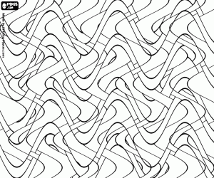 Interlaced wavy lines coloring page