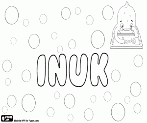 Inuk, eskimo unisex name coloring page