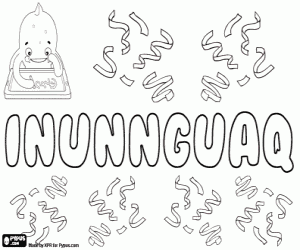Inunnguaq, eskimo name coloring page