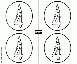 Invitation to my four birthday party coloring page