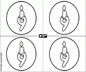 Invitation to the nine years party coloring page