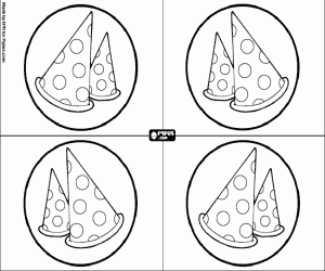 Invitations with party hats coloring page