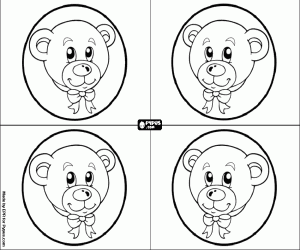 Invitations with Teddy bear face coloring page